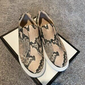 [NWT] J/Slides Snakeskin Leather Slip-on Tennis Shoes - US Size 9.5